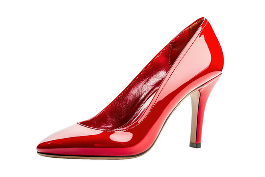 Ein roter High Heel, transparenter Hintergrund 