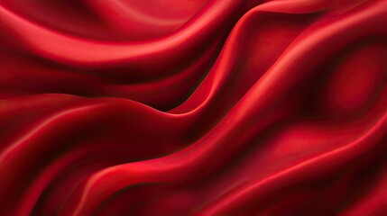 Obraz premium Abstract red fabric texture with soft folds and wrinkles.