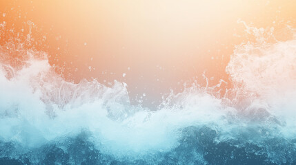 Obraz premium Cool lines and and waves background abstract only orange and light blue, 3d elements, splash coming to front, explosion in center.