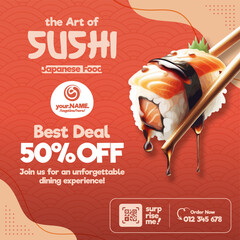 Best Deal of Sushi Promotion Banner Post Template