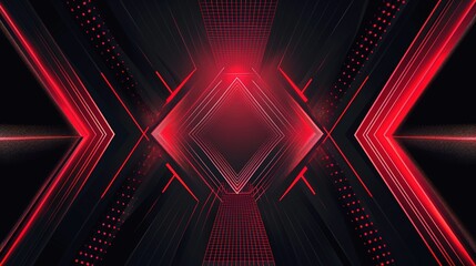 Abstract Red and Black Geometric Background.