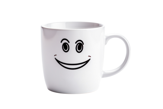 funny coffee mug with a witty or relatable message, isolated on a white background