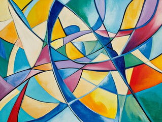 Fototapeta premium A vibrant abstract piece of art with dynamic lines and a blurry center.