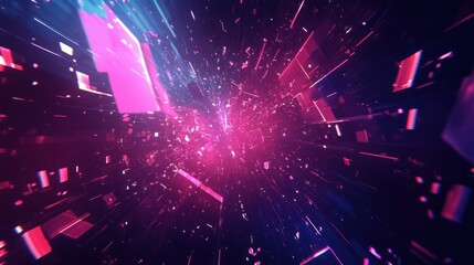 Fototapeta premium Abstract Pink and Blue Light Streaks and Shapes