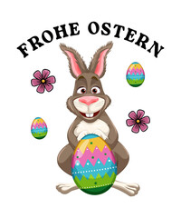 Frohe Ostern Easter SVG PNG Vector T-shirt Design