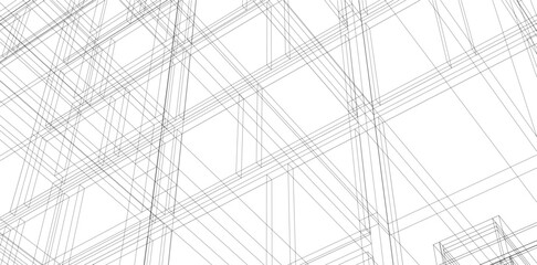 Architectural drawing on white background vector illustration