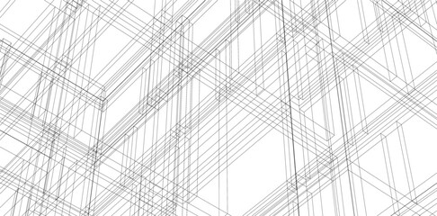 Architectural drawing on white background vector illustration