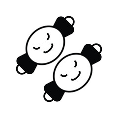 candies glyph icon with white background vector stock illustration