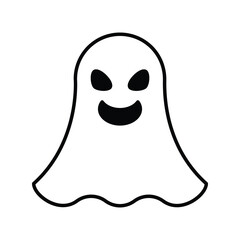 ghost glyph icon with white background vector stock illustration