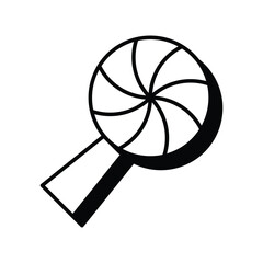 lollipop glyph icon with white background vector stock illustration