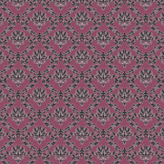 seamless white and black Batik Indonesians  floral embroidery Vector paisley pattern on pink background colorful abstract vector illustration
design for texture ,fabric ,clothing wrapping ,decoration.