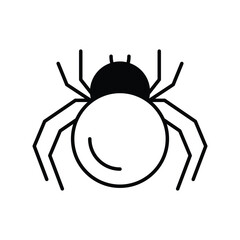 spider glyph icon with white background vector stock illustration