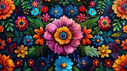 Hispanic Heritage Month pattern wallpaper featuring vibrant