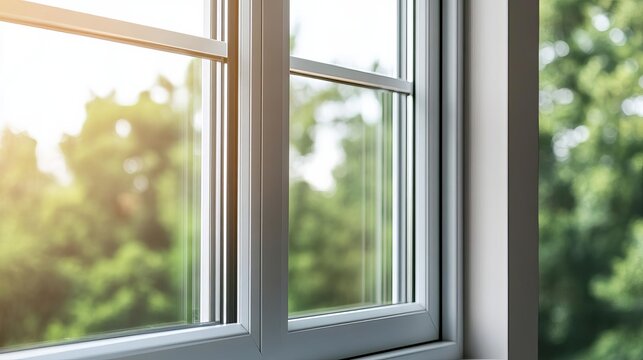 Clear glass windows with energy-efficient glazing, clear glass windows, combining clarity with sustainability