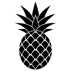 Silhouette pineapple fruit in black color.