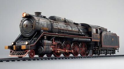 Obraz premium 27. **A classic steam locomotive with detailed textures