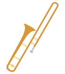 trombone musical instrument flat style vector illustration isolated on white background