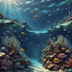 Naklejka premium beautiful view in the sea is very cool