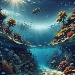 beautiful view in the sea is very cool