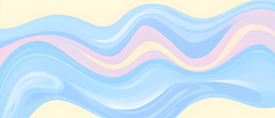 Abstract horizontal background with colorful waves. Trendy vector illustration in style retro 60s, 70s. light blue theme Pastel colors