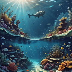 Fototapeta premium beautiful view in the sea is very cool