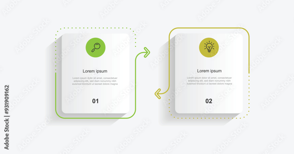 Poster 2 step process infographic template vector element 