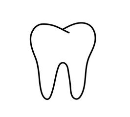 Tooth icon. Clean and healthy tooth. Dental symbol isolated on white background. Vector illustration