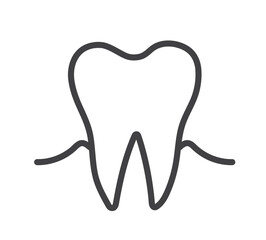 Tooth icon. Clean and healthy tooth. Dental symbol isolated on white background. Vector illustration