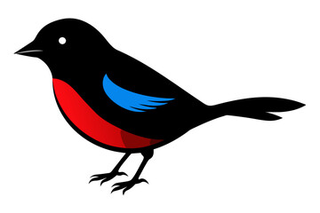 Painted bunting silhouette black color vector art illustration