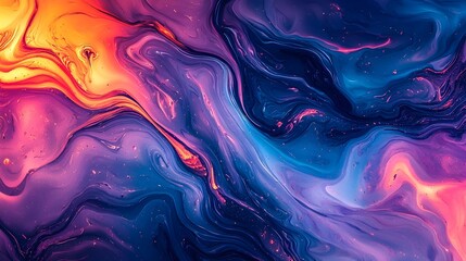 Obraz premium Fluid Metallic Swirls - Captivating Abstract Background with Modern Futuristic Aesthetic