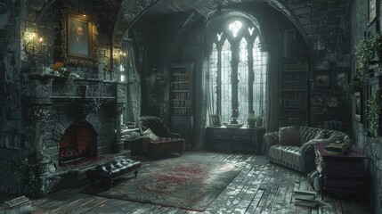 Minimalist Background Decor: Vintage-Inspired Furniture and Flowerpots for a Beautiful Lounge Area