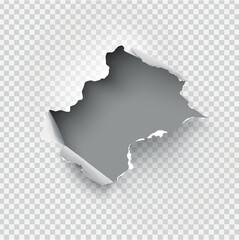ragged Hole torn in ripped paper on transparent background