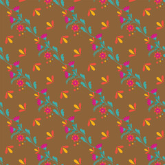   Free   vector Flat small flowers pattern design