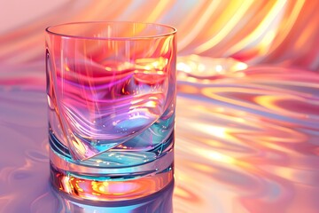 Stunning Iridescent Glass on Colorful Background