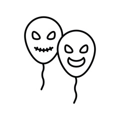 balloons line icon with white background vector stock illustration