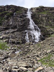 Natural Hilly Water Fall with Sky