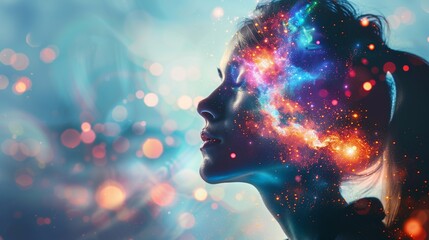 Obraz premium Development of extrasensory abilities. A person is a medium. The clairvoyant
