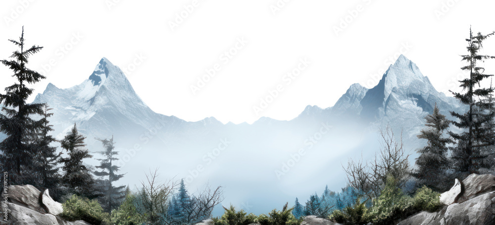 Wall mural png landscape mountain wilderness outdoors.