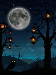 Fototapeta premium halloween night background