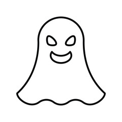 ghost line icon with white background vector stock illustration