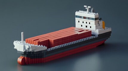 18. **A streamlined cargo ship with a cutting-edge design