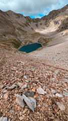 High mountain reflections: Ibones of the Aragonese Pyrenees, surrounded by the Eriste, Forqueta and...