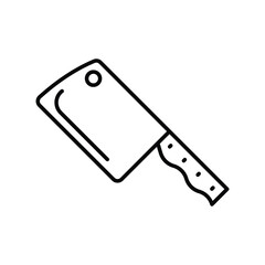 cleaver line icon with white background vector stock illustration