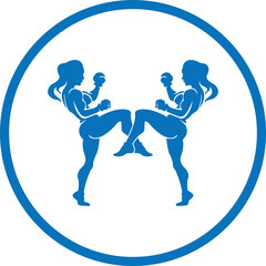 Fighting logo design. Gaming logo design. Freedom logo design. Battel logo design. Boxing icon vectors. Jogging logo design. Sports logo design. Wing logo design. Woman Fighting logo design.