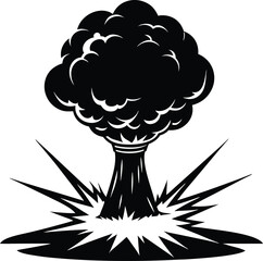 bomb explosion illustration black and white