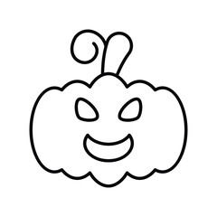 pumpkin line icon with white background vector stock illustration