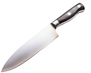 Big kitchen knife isolated on the white background.
