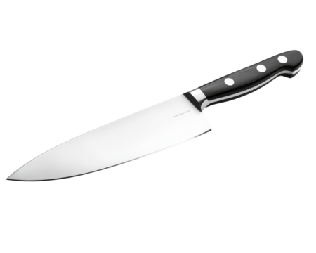 Big kitchen knife isolated on the white background.