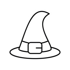 witch hat line icon with white background vector stock illustration