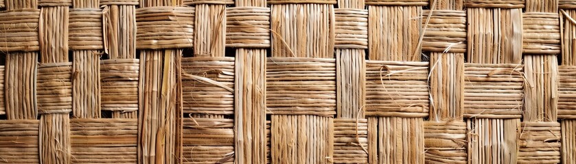 Close-up of woven bamboo texture. Natural, rustic, and organic. Perfect for background or design.